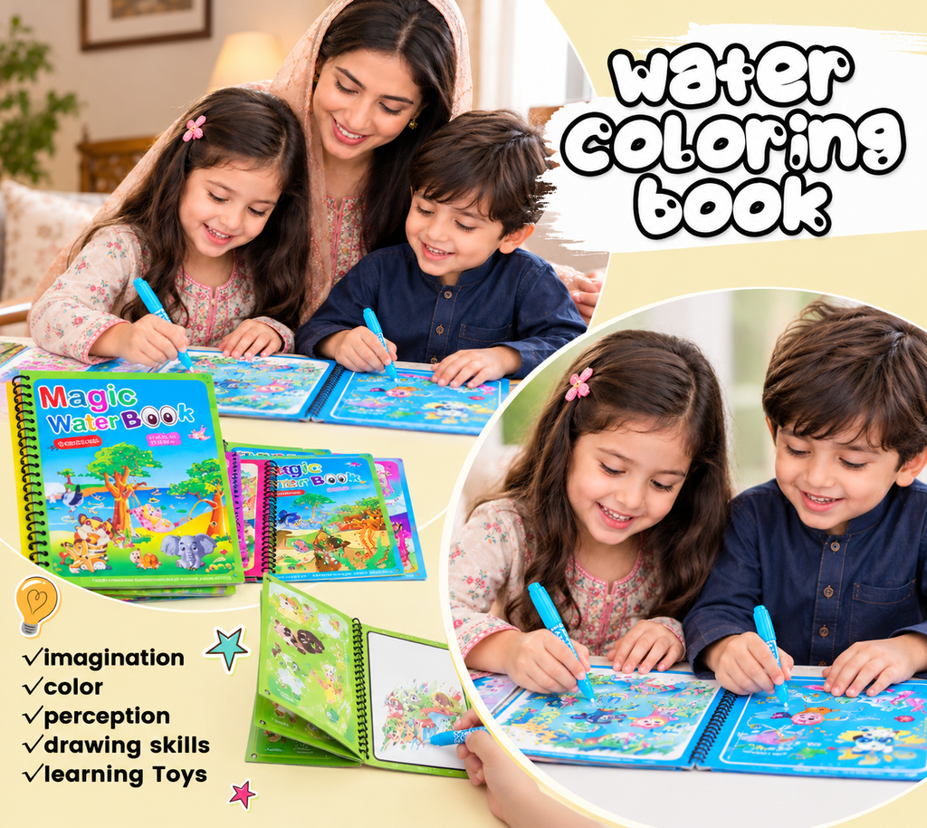 Magic Water Book Painting Drawing Coloring Board Book Doodle & Magic Water Pen